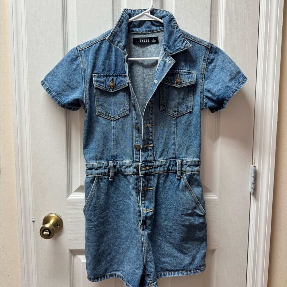 Lioness Blue Denim Jumpsuit